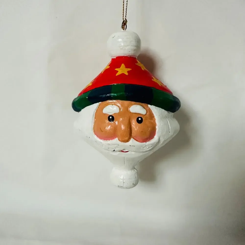 Vintage Wooden Santa Kris Kringle Christmas Tree Ornament
